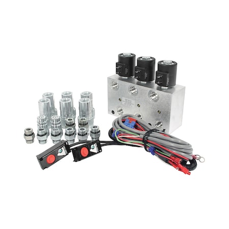 A & I Products Hyd. Multiplier, 3 Circuit w/ Command Control/Couplers, 12VDC 13" x9.5" x3" A-12369